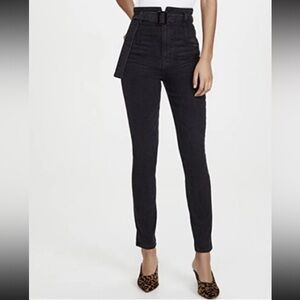 Reformation Reformation Black Wash Belted Kayo High Rise Jeans Size 25 NWT